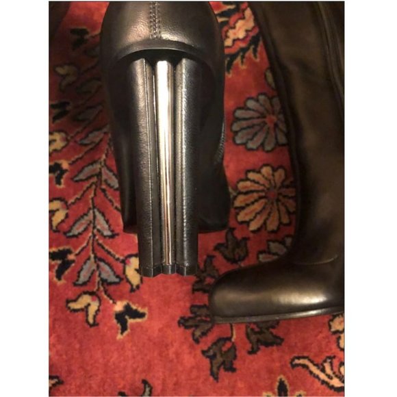 SOLD Alexander McQueen Black Leather Thigh Boots - Picture 6 of 9